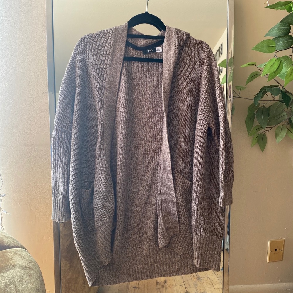 Long brown cardigan